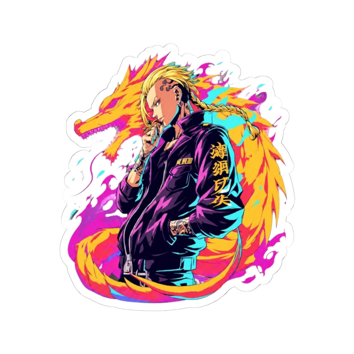 draken tokyo revengers Neon? Tokyo Revengers Sticker - alternate angle 2, merchandise