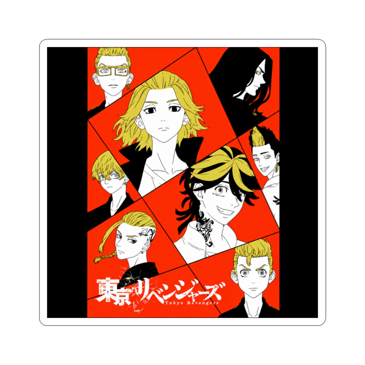 Tokyo Revengers - Red Panel Character Sticker - alternate angle 1, merchandise